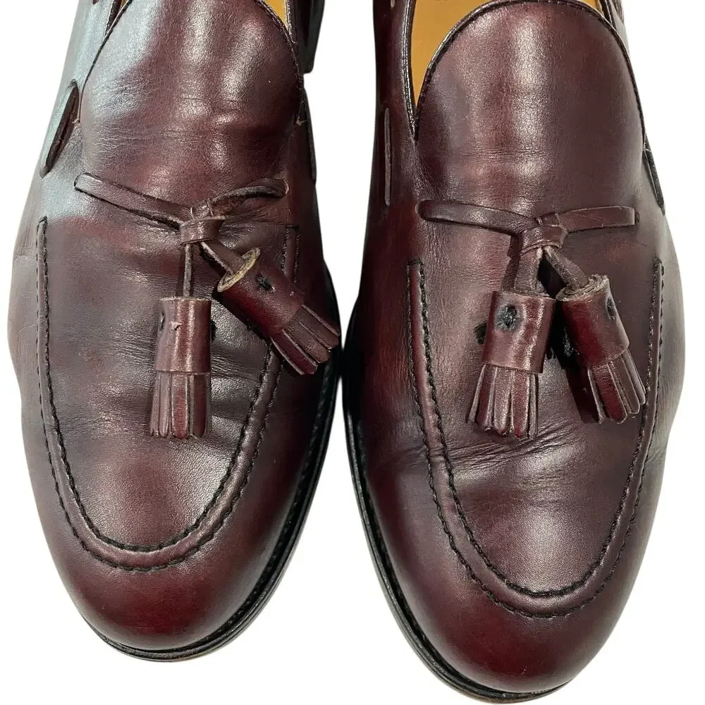 Finsbury Classic Goodyear Welted Men 11.5 Shoes Brown Tassel Loafers Slipon READ